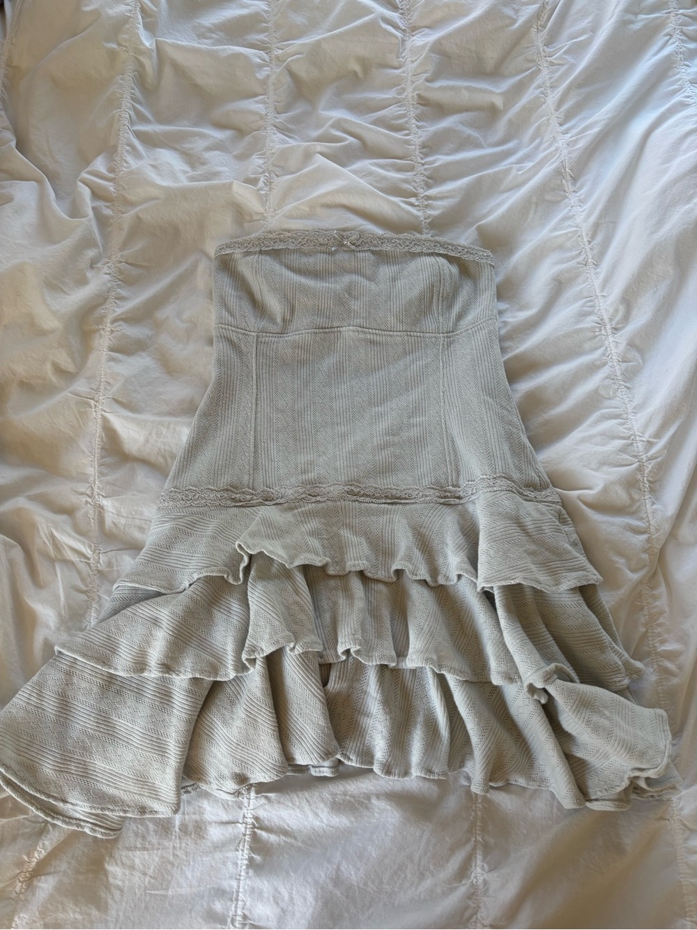 Urban Outfitters Cream Lace-Trim Mini Dress - Picture 2 of 4